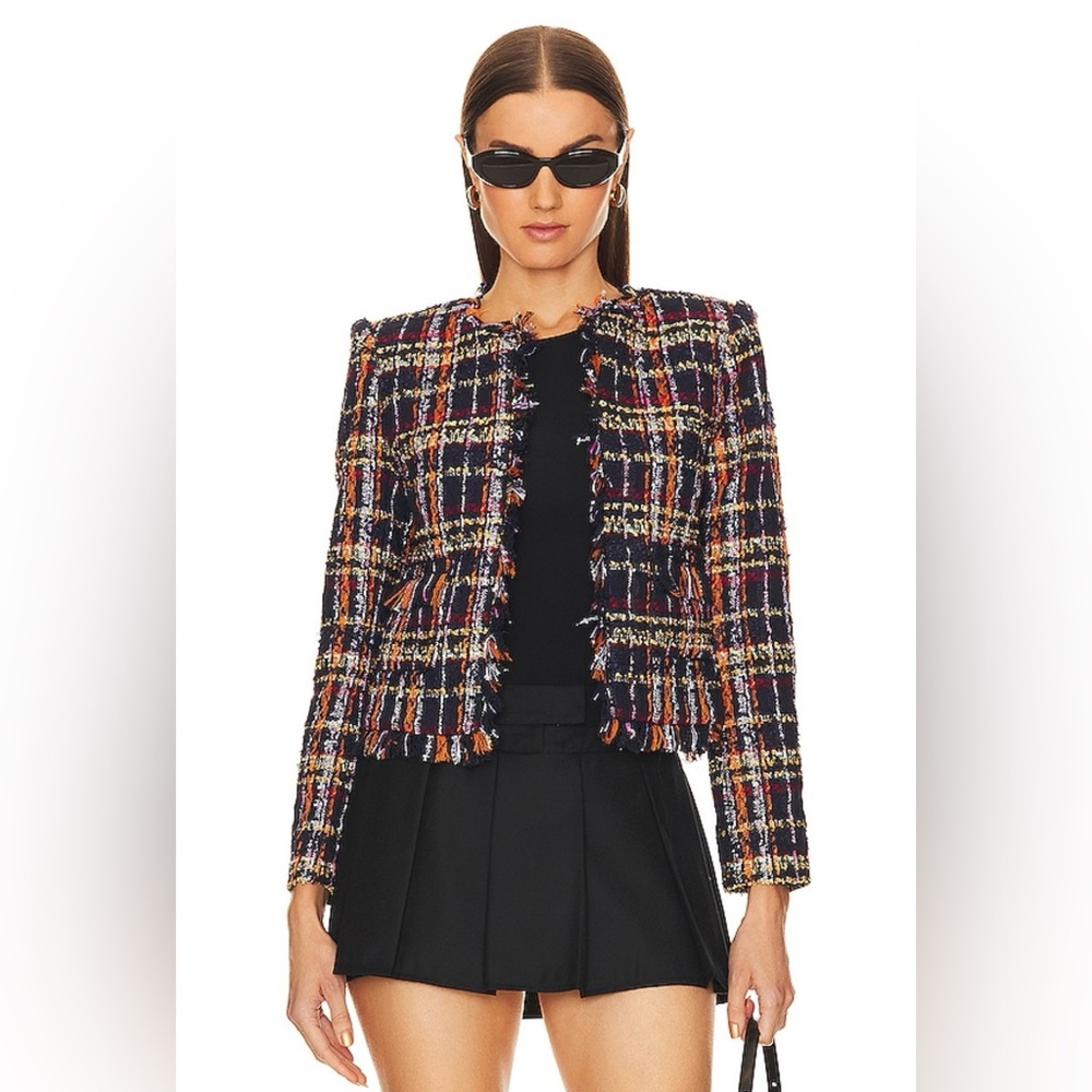 L’Agence Angelina Jacket in Midnight Multi Tweed